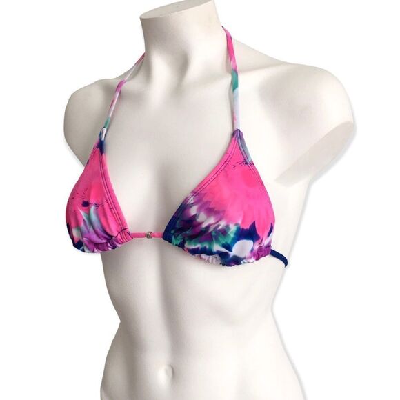 🔃Tie Dye Print String Bikini Swimsuit Top - Picture 2 of 4